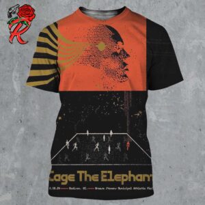 Cage The Elephant Limited Edition Concert Poster For Madison WI At Breese Stevens Athletic Field On August 8 2024 All Over Print Shirt