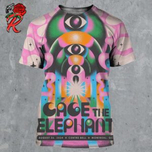 Cage The Elephant Limited Edition Concert Poster For Montreal QC At Centre Bell On August 26 2024 All Over Print Shirt