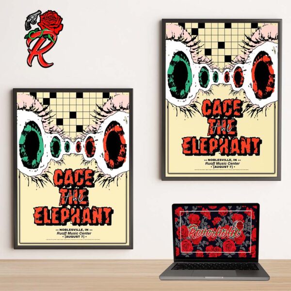 Cage The Elephant Limited Edition Concert Poster For Noblesville Indiana At Ruoff Music Center On August 7 2024 Home Decor Poster Canvas