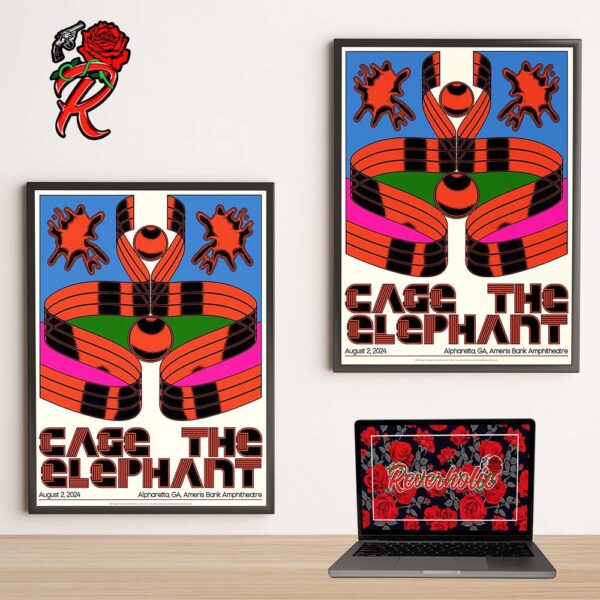 Cage The Elephant Tonight Alpharetta GA Limited Edition Concert Poster At Ameris Bank Amphitheatre On August 2 2024 Home Decor Poster Canvas