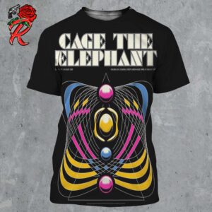 Cage The Elephant Tonight Raleigh NC Limited Edition Concert Poster At Coastal Credit Union Music Park at Walnut Creek On August 3 2024 All Over Print Shirt