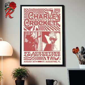 Charley Crockett Poster For St Augustine Amphitheatre In St Augustine Florida On August 26th 2024 Wall Decor Poster Canvas