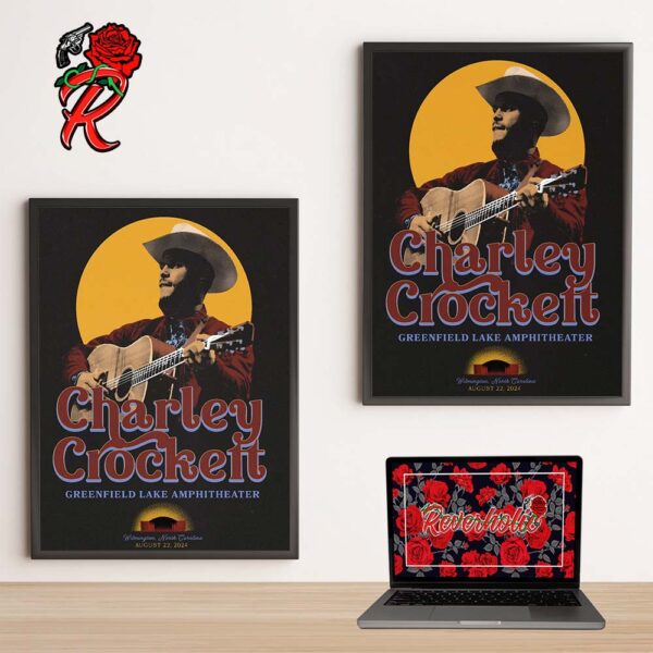 Charley Crockett Poster For The Show In Wilmington North Carolina At Greenfield Lake Amphitheater On August 22 2024 Home Decor Poster Canvas