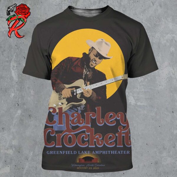 Charley Crockett Poster For Wilmington North Carolina At Greenfield Lake Amphitheater On August 23 2024 All Over Print Shirt