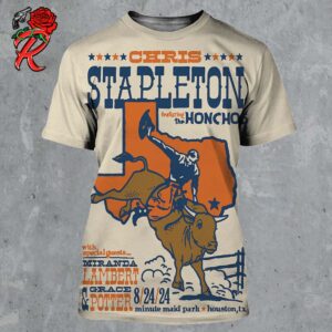 Chris Stapleton Featuring The Honchos The VA Poster For Houston Texas At Minute Maid Park On August 24 2024 Rodeo Style Artwork All Over Print Shirt