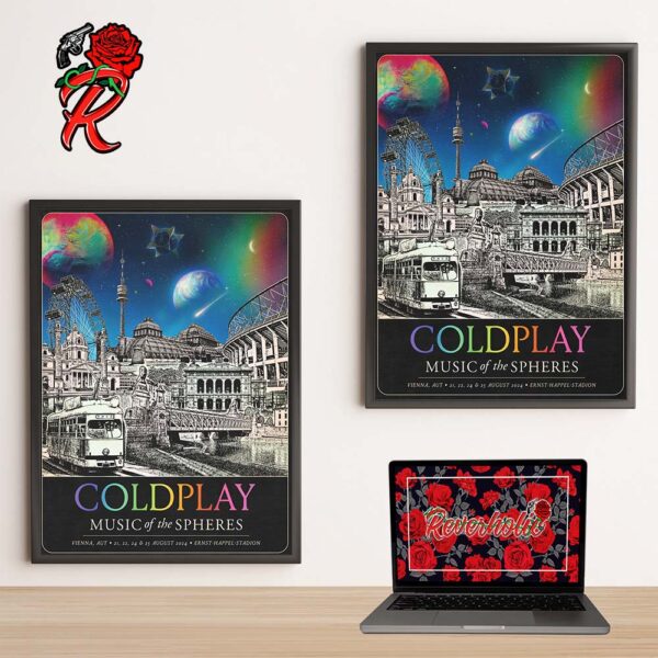 Coldplay Vienna August 2024 Music Of The Spheres Tour Poster At Ernst Happel Stadion On The 21 22 24 And 25 Of August 2024 Limited Edition Art Home Decor Poster Canvas