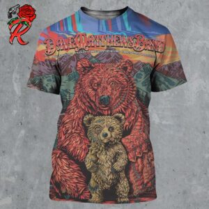 Dave Matthews Band Concert Poster For Greenwood Village Colorado Night 1 At Fiddler’s Green Amphitheatre On August 23 2024 The Bear Artwork All Over Print Shirt