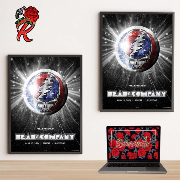 Dead And Company Dead Forever The Finale Concert Poster Dead Heads Disco Ball Art At Sphere Las Vegas On August 10 2024 Home Decor Poster Canvas