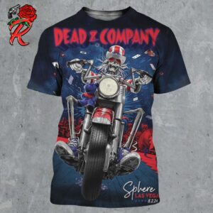 Dead And Company Poster For The Sphere Las Vegas On August 2 2024 Grateful Dead Uncle Jack Riding A Motor Artwork All Over Print Shirt