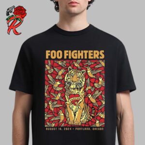 Foo Fighters Concert Poster For Portland Oregon On August 16 2024 At Providence Park Tiger Artwork Love Forever Unisex T-Shirt