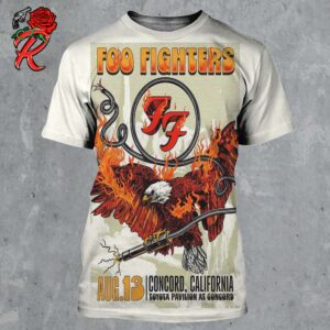 Foo Fighters Concord California Gig Poster At Toyota Pavilion At Concord On August 13 2024 All Over Print Shirt