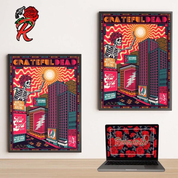 Grateful Dead The Tenth And Final Poster Of Milestones Series Inspired By Run Of Shows At Madison Square Garden On September 15 16 18 20 1987 in New York City Decor Poster Canvas