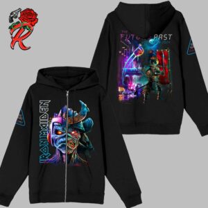 Iron Maiden The Future Tour Past 2024 Poster Cyborg Samurai Eddie Artwork Unisex Hoodie T-Shirt