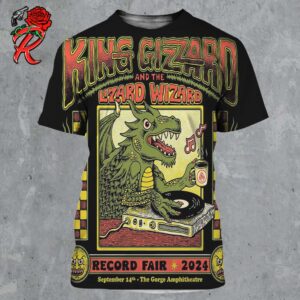 King Gizard And The Lizard Wizard Record Fair 2024 Poster For The Gizzy Wizzy Piggies At The Gorge Amphitheatre On September 14th All Over Print Shirt