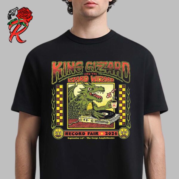 King Gizard And The Lizard Wizard Record Fair 2024 Poster For The Gizzy Wizzy Piggies At The Gorge Amphitheatre On September 14th Unisex T-Shirt