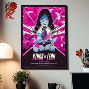 King Of Leon Poster For Another Planet Entertainment Concert With Phantogram In Berkeley CA At Greek Theatre On August 25th 2024 Wall Decor Poster Canvas