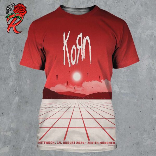 Korn Poster For The Performing At Zenith Muchen In Munich Germany Mittwoch 14 August 2024 All Over Print Shirt