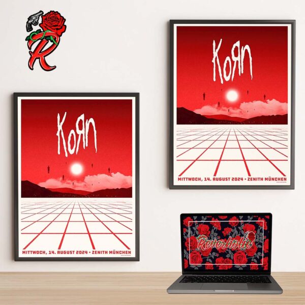 Korn Poster For The Performing At Zenith Muchen In Munich Germany Mittwoch 14 August 2024 Home Decor Poster Canvas