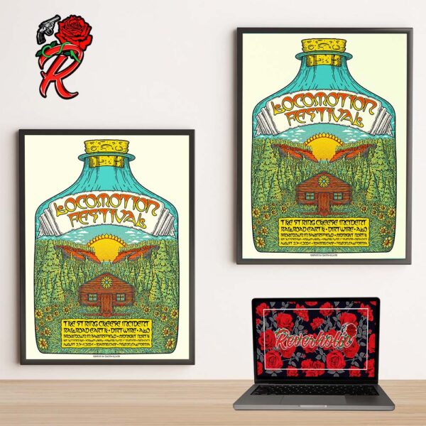 Locomotion Festival Feat The String Cheese Incident Show Poster At Roaring Camp In Felton California On August 2 3 And 4 2024 The Festival In A Bottle Art Home Decor Poster Canvas