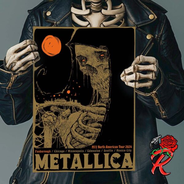 Metallica Godmachine Exclusive  Pop Up Shop Poster For M72 Foxborough Massachusetts At Gillette Stadium On August 2 And 4 2024 Home Decor Poster Canvas