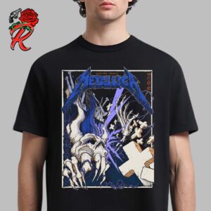 Metallica M72 Chicago IL Night 1 Merch Poster For Soldier Field On August 9 2024 M72 North American Tour 2024 Skeleton Graves Artwork Unisex T-Shirt