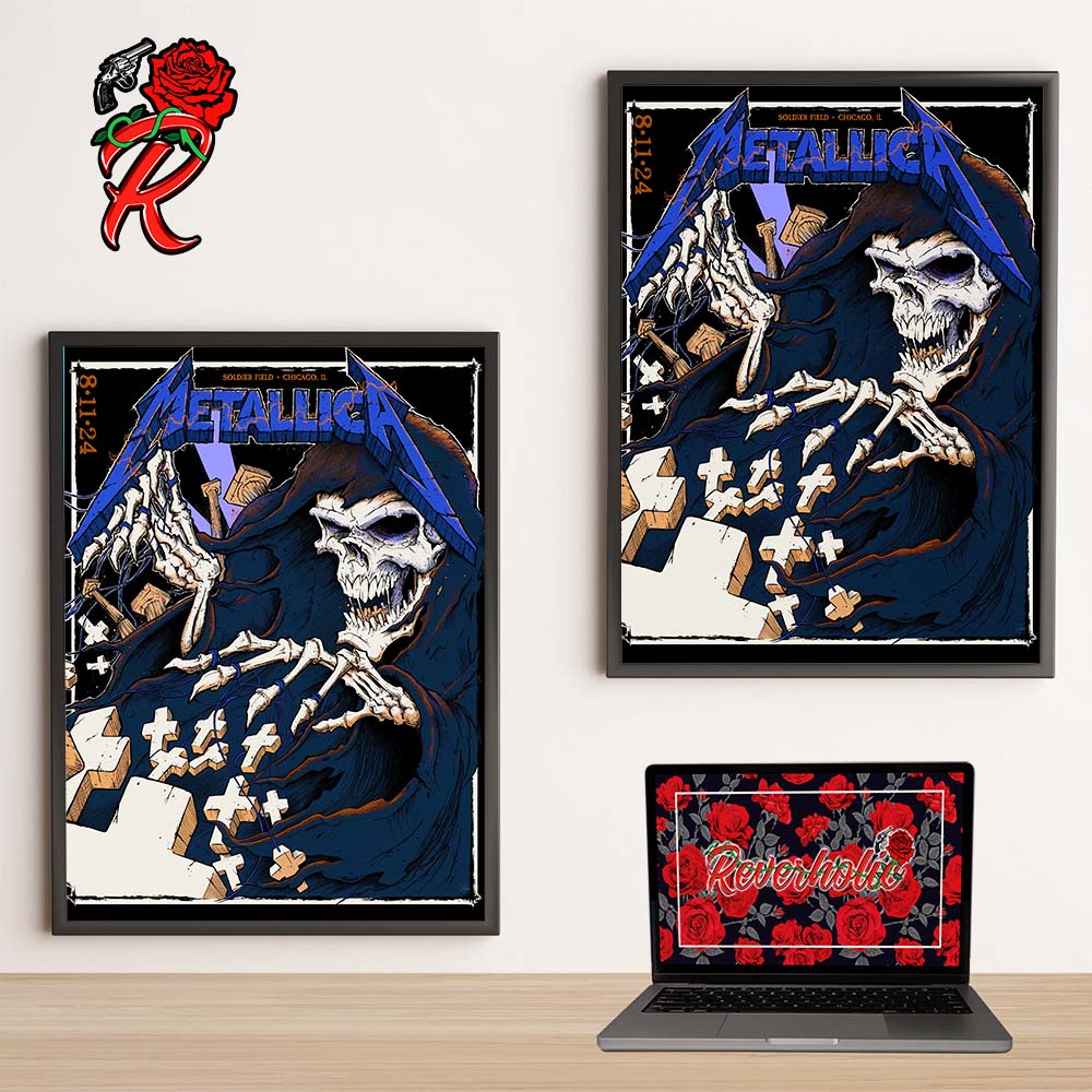 Metallica M72 Chicago IL Night 2 Merch Poster For Soldier Field On