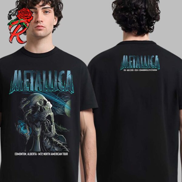 Metallica M72 Edmonton Alberta Day 1 Merch Tee At Commonwealth Stadium Canada On August 23 2024 M72 North American Tour Two Sides Unisex T-Shirt