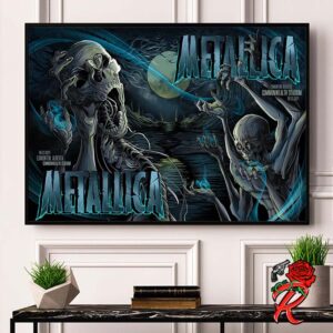 Metallica M72 Edmonton Alberta Full Show Combined Poster At Commonwealth Stadium Canada On August 23 And 25 2024 M72 North American Tour Home Decor Poster Canvas