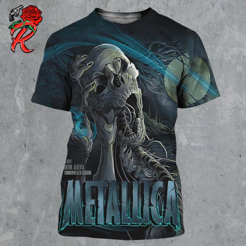 Metallica M72 Edmonton Alberta Night 1 Poster Tonight At Commonwealth Stadium Canada On August 23 2024 M72 North American Tour All Over Print Shirt