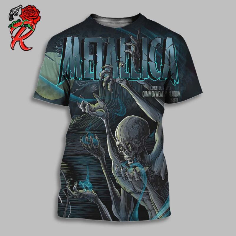 Metallica M72 Edmonton Alberta Night 2 Poster Tonight At Commonwealth Stadium Canada On August 25 2024 M72 North American Tour All Over Print Shirt