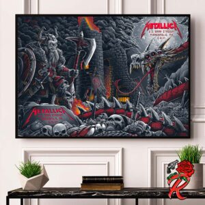 Metallica M72 Minneapolis MN Full Show Combined Poster For The Show At US Bank Stadium On August 16 And 18 2024 The Death Viking Versus The Serpent Artwork Home Decor Poster Canvas