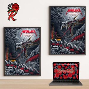 Metallica M72 Minneapolis MN Night 2 Poster For The Show At US Bank Stadium On August 18 2024 M72 North American Tour The Serpent Artwork Home Decor Poster Canvas