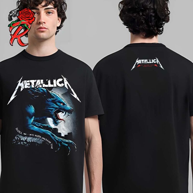 Metallica M72 Seattle WA Night 1 Merch Tee At Lumen Field On August 30 2024 M72 North American Tour Final US No Repeat Weekend The Wolf Art Two Sides Unisex T Shirt