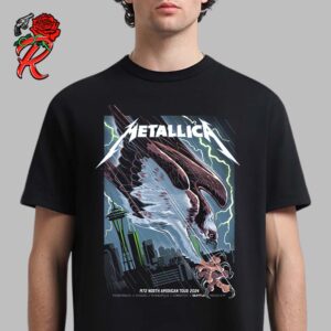 Metallica M72 Seattle Washington Pop Up Shop Poster At Lumen Field On August 30 And September 1 2024 M72 North American Tour The Bald Eagle Artwork Unisex T-Shirt