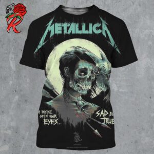 Metallica The Black Album Sad But True 30th Anniversary I’m Inspire Open Your Eyes Artwork By Luke Preece All Over Print Shirt