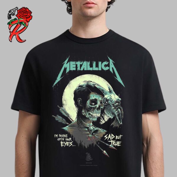 Metallica The Black Album Sad But True 30th Anniversary I’m Inspire Open Your Eyes Artwork By Luke Preece Unisex T-Shirt