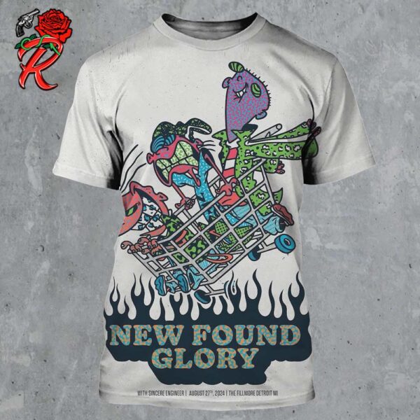 New Found Glory VIP Poster Show At The Fillmore Detroit MI On August 27 2024 Ed Edd N Eddy Artwork All Over Print Shirt