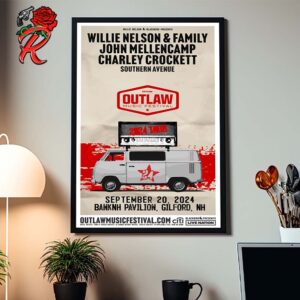 Outlaw Music Festival 2024 Poster With Lineup At Panknh Pavilion In Gilford NH On September 20 2024 Home Decor Poster Canvas