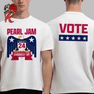 Pearl Jam Eagle Vote Tee For Missoula Montana At Washington Grizzly Stadium On August 22 2024 Two Sides Unisex T-Shirt