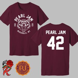 Pearl Jam Grizzy Tee For Missoula Montana At Washington Grizzly Stadium On August 22 2024 The Signature Bear And Number 42 Two Sides Unisex T-Shirt