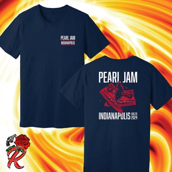 Pearl Jam Indianapolis Indiana Event Tee At Ruoff Music Center On August 26th 2024 Sneaker Artwork Two Sides Unisex T-Shirt