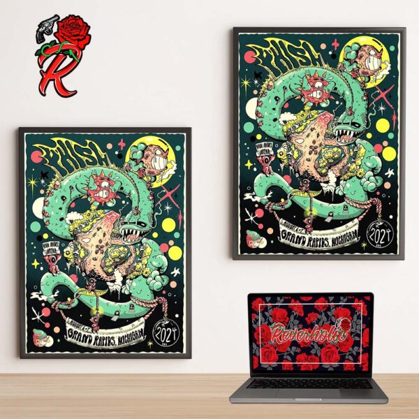 Phish Dry Goods Limited Edition Poster For Grand Rapids Michigan At Van Andel Arena On August 6 and 7 2024 Poster Canvas For Home Decorations