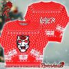 Slayer Big Red Eagle Logo With Snowflakes Pattern Gift For Fans Christmas Ugly Sweater