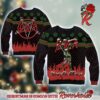 Slayer Band Eagle Logo Reindeer Pattern Checker Style Holiday Ugly Xmas Sweater