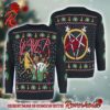 Slayer South Of Christmas Bloody Skull Santa All Over Knitted Christmas Ugly Sweater