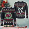 Slayer 666 Demon With Cross Pattern Red Ugly Christmas Sweater