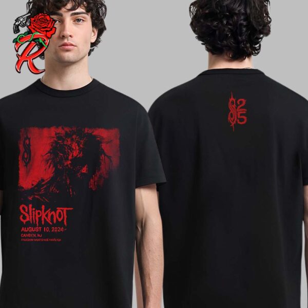 Slipknot 2024 Tour Merch For Camden New Jersey At Freedom Mortgage Pavilion On August 10 2024 Here Comes The Pain 25th Anniversary Tour Unisex T-Shirt