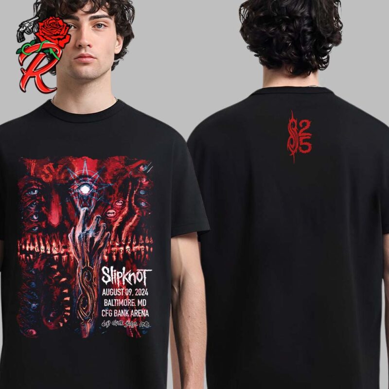 Slipknot 2024 Tour Merch Tee For Baltimore MD At CFG Bank Arena On