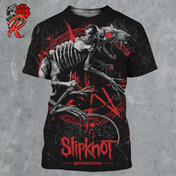 Slipknot 2024 Tour Poster For New York At Madison Square Garden On August 12 2024 Here Comes The Pain 25th Anniversary Tour All Over Print Shirt