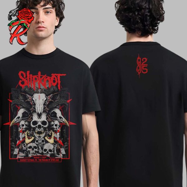 Slipknot 25th Anniversary 2024 Tour Merch Tee In Burgettstown PA At The Pavilion At Star Lake On August 7 2024 Two Sides Unisex T-Shirt